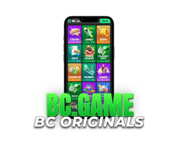 Originals on mobile featuring Crash, Limbo, Keno, Plinko, Mines and other games.